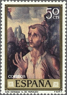 z vendido ESPAÑA 1970 1963 Sello Nuevo Dia del Sello Pintor Luis de Morales El Divino San Esteban c/charnela Espana Spain Espagne Spagna Spanje Spanien 